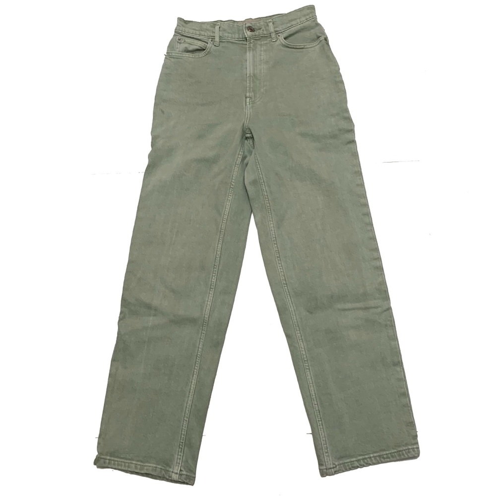 Everlane High-Rise Straight Jeans in Sage Green
